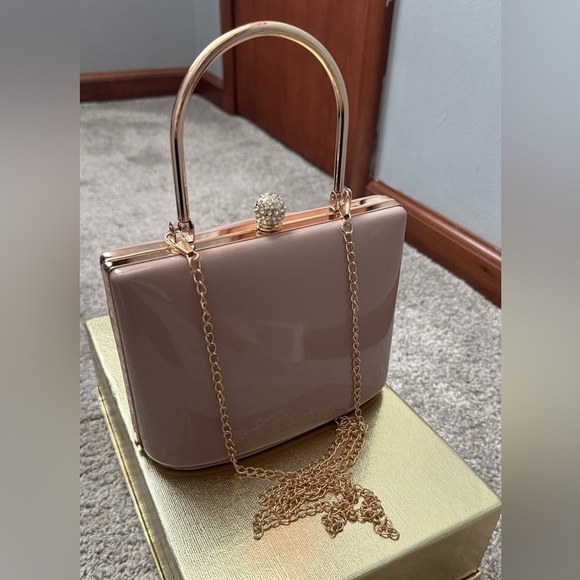 Handbags - Elegant Rose Gold and Tan Women's Handbag